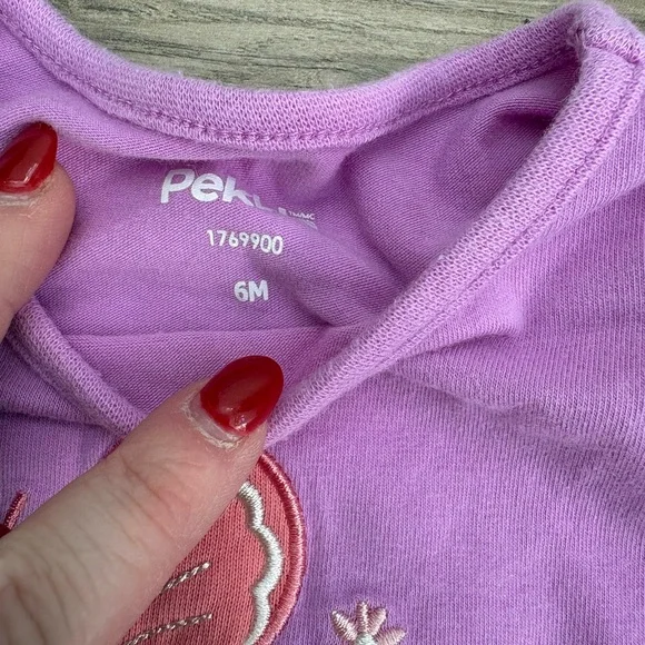 Pekkle Baby Girl Butterfly Overall Set 6M Pink Summer Outfit Matching - Picture 3 of 4